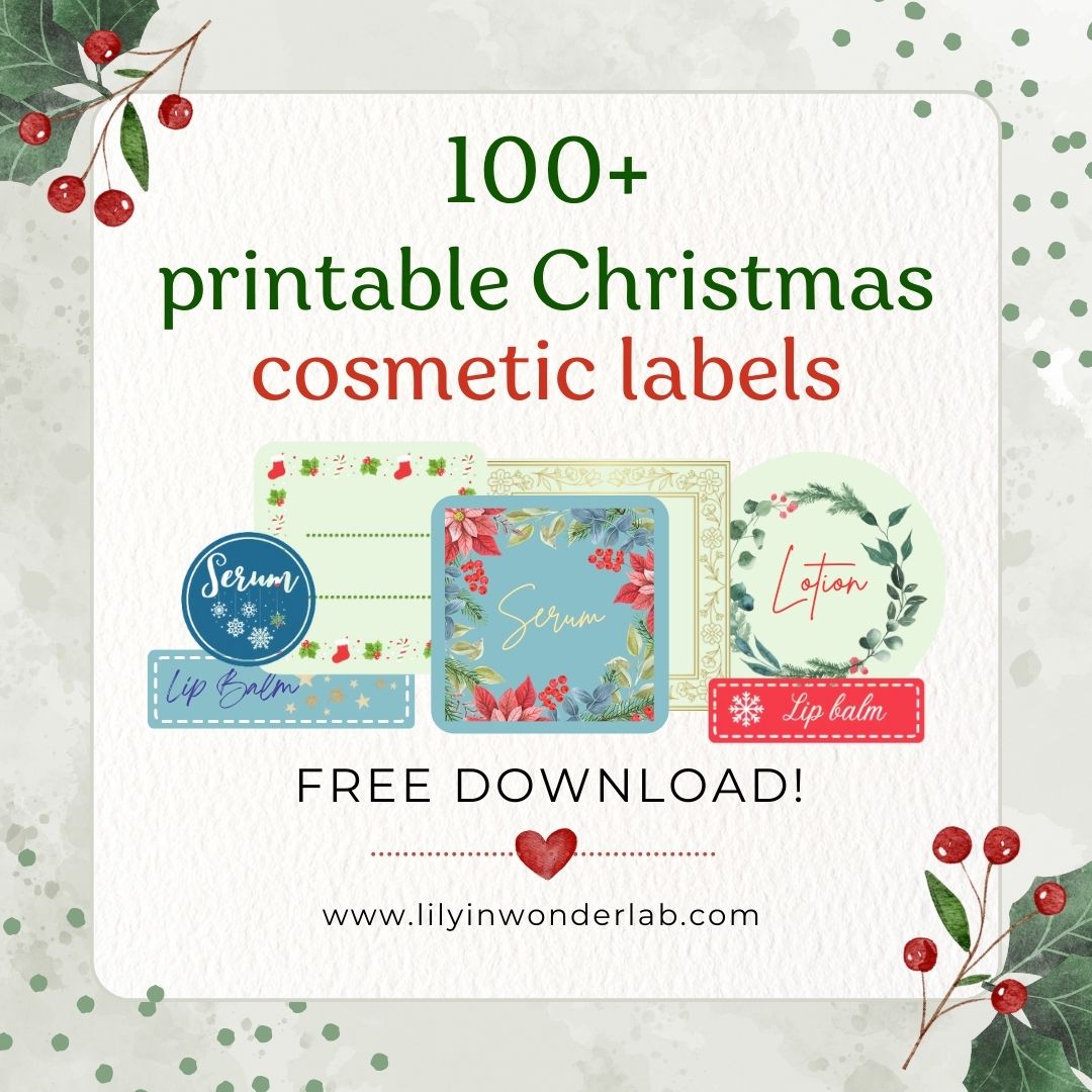 100 printable christmas cosmetic labels