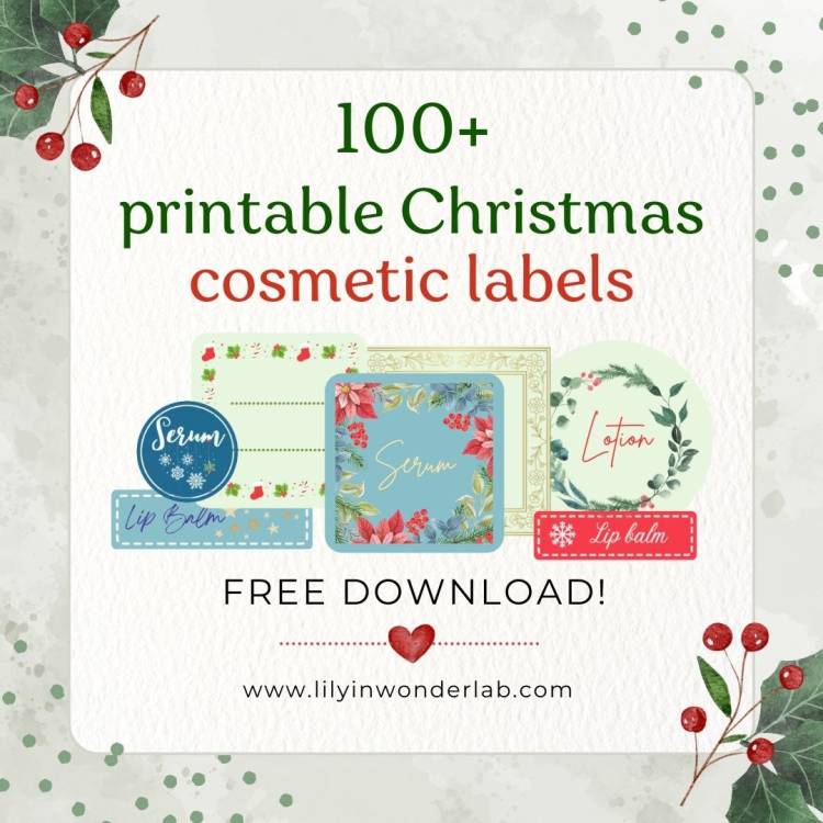 100 Free Printable Christmas Cosmetic Labels